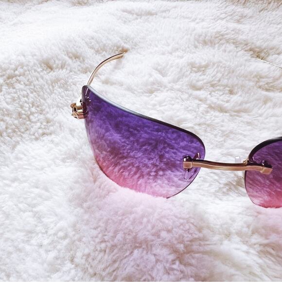 Ophelia Purple Floral Chic Sunglasses - Picture 3 of 10